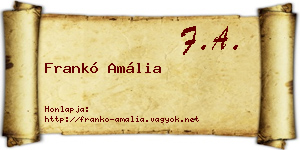 Frankó Amália névjegykártya