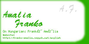 amalia franko business card